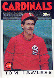 1986 Topps Baseball Cards      228     Tom Lawless